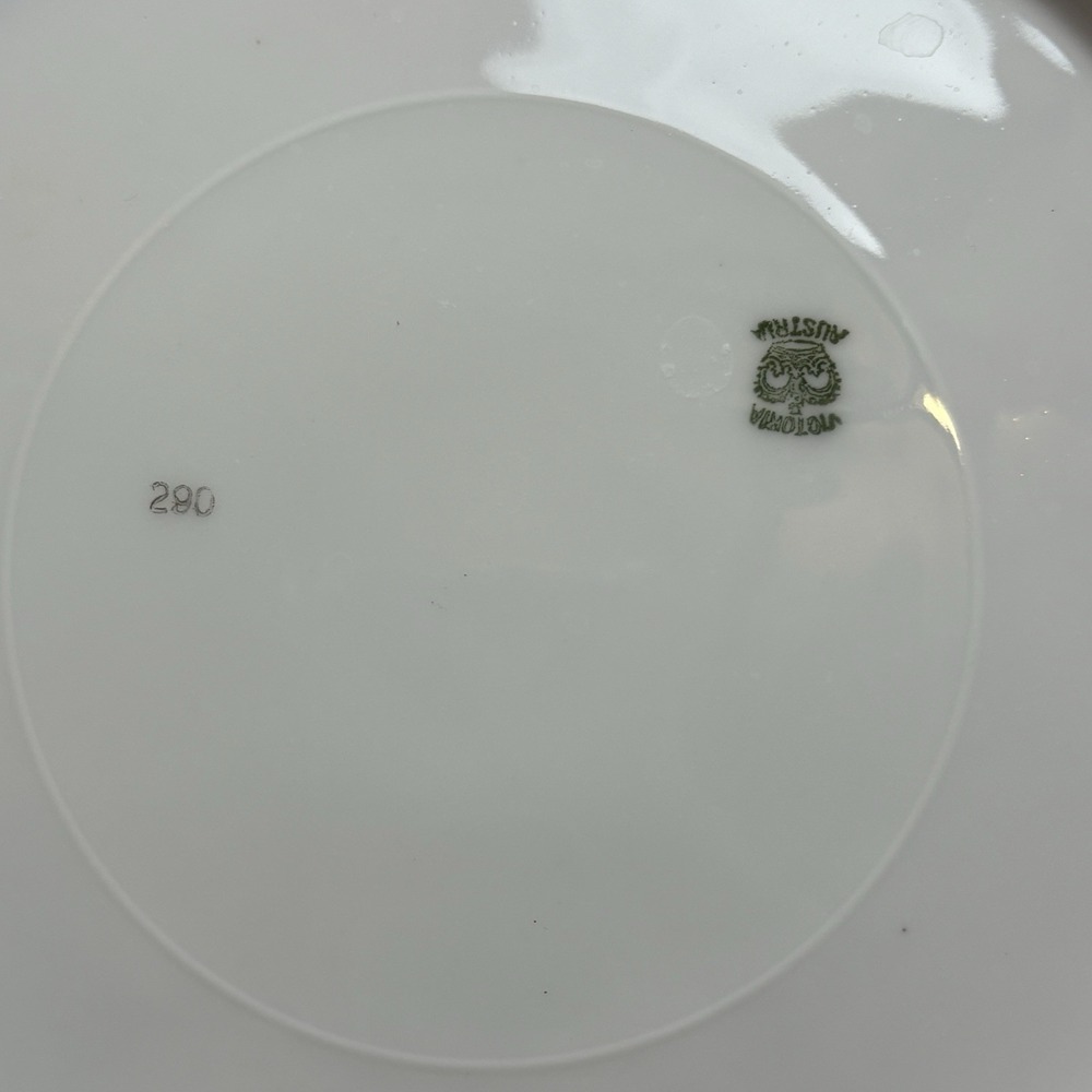 Victoria Austria English Rose And Gold Banded Border 10" Dinner Plates (2) - Picture 12 of 12